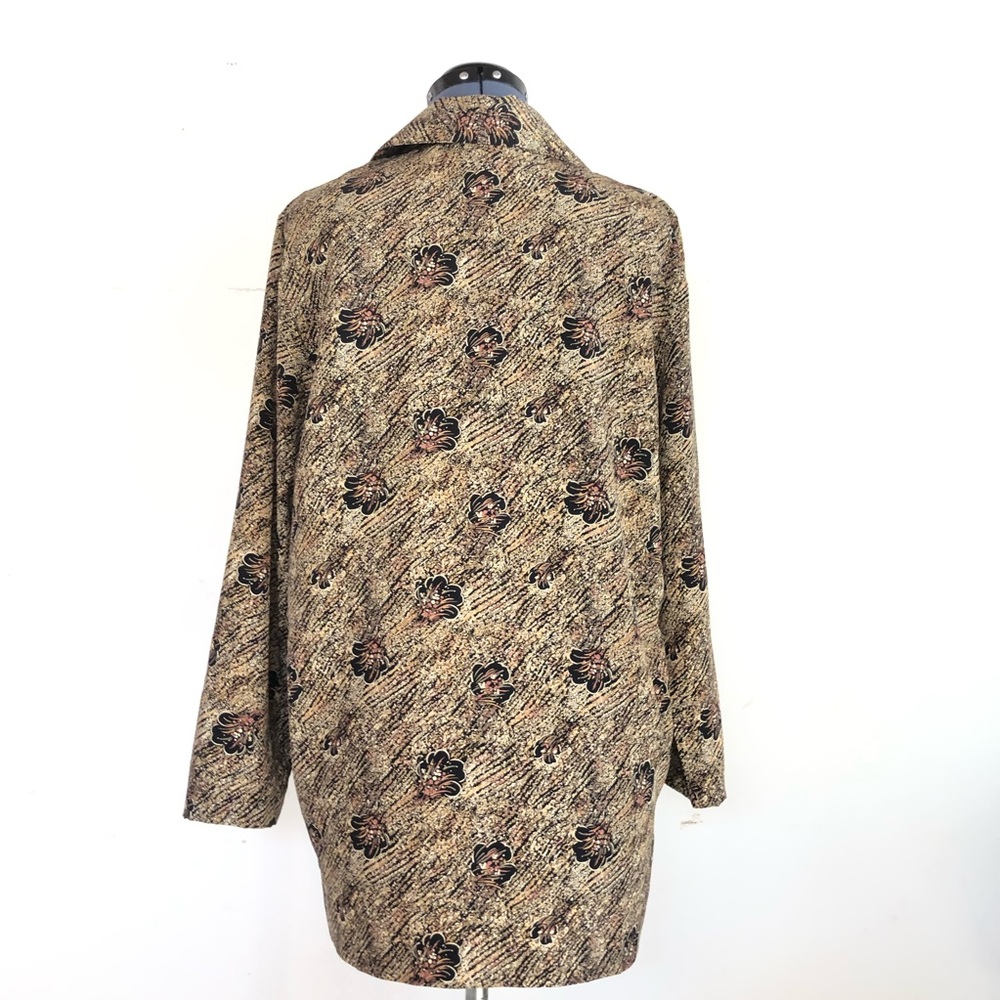 Vintage Silky Spring Patterned Blazer Oversized L… - image 3